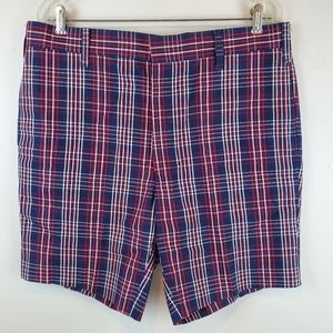 VTG 70s Jantzen Plaid Golf Sports Flat Front Shorts Size 38 Mens Athleisure